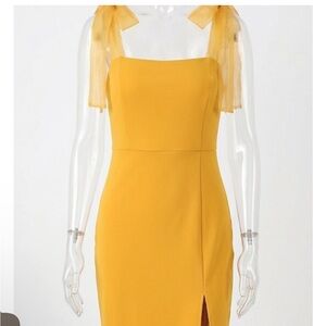 Lulus nwt Elegant Yellow Sleeveless Dress spring summer beauty ptp 19